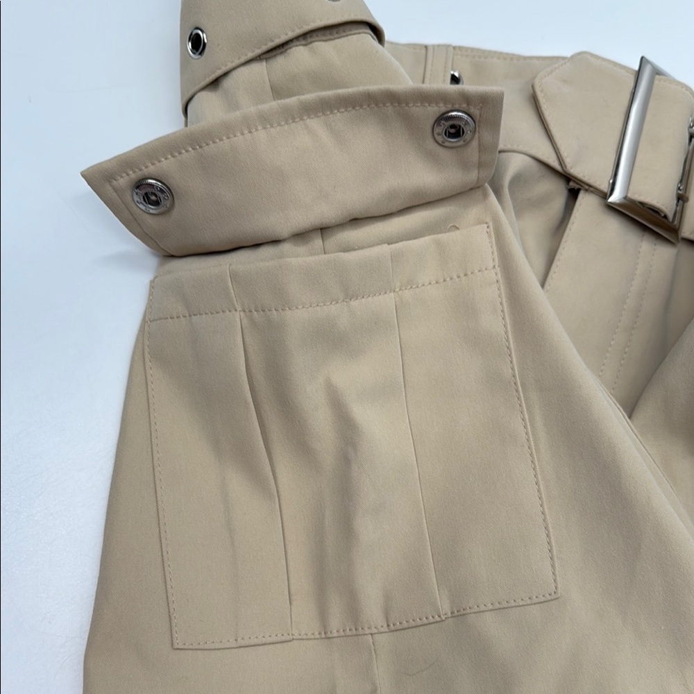 Tan Khaki Cargo Mini Skirt with Belt Size 30” Waist approx. size 11 - Picture 7 of 9